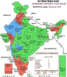 rainfall 2016 statistics india 264x300 - भारत में वर्षा का वितरण और दक्षिण-पश्चिमी मानसून