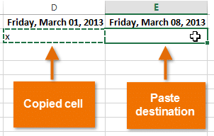 cell copy destination - ऍम एस एक्सेल में सेल Cell in MS Excel