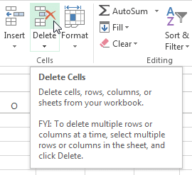 cell delete command - ऍम एस एक्सेल में सेल Cell in MS Excel