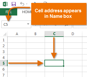 cell intro address - ऍम एस एक्सेल में सेल Cell in MS Excel