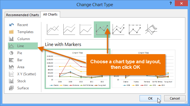 chart type dialog3 - एक्सेल में चार्ट को संशोधित करने के लिए कैसे करें