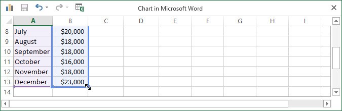 charts insert blueline - How to insert Chart in MS Word
