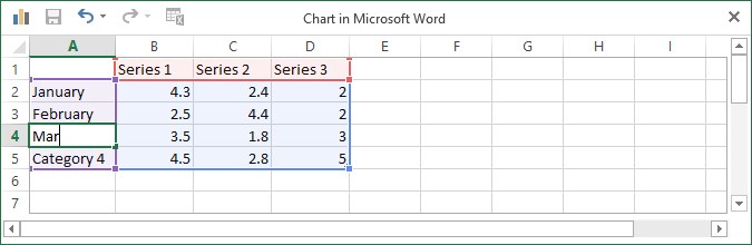 charts insert enter data - How to insert Chart in MS Word