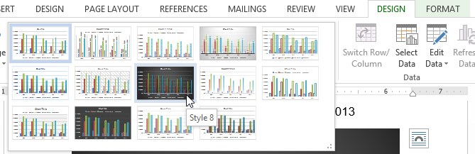 charts style select style - How to Modifying Chart in MS Word