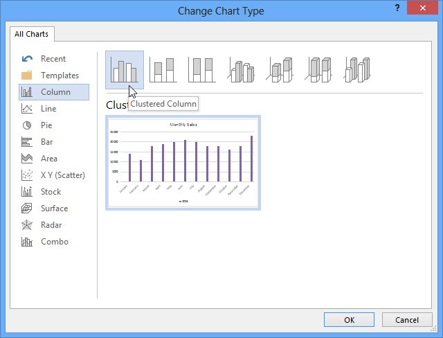 charts type select - How to Modifying Chart in MS Word