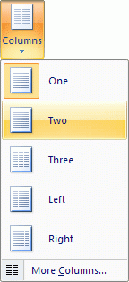 columns menu - How to Insert Column in MS Word 2013