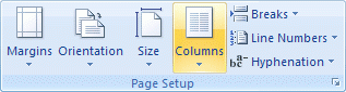 columns panel - How to Insert Column in MS Word 2013