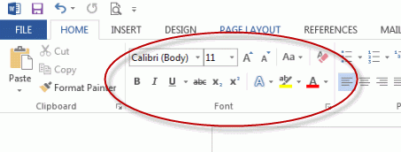 font size 2 - How to Format Text in MS Word