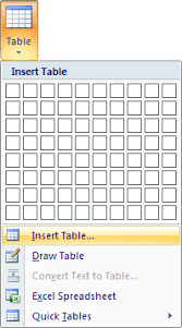 insert table - How to Insert Table in MS Word
