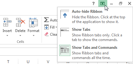 know ribbon minimize click - एमएस एक्सेल में रिबन के साथ काम करना