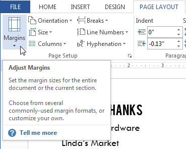 margin - How to Use Page Setup option in MS Word