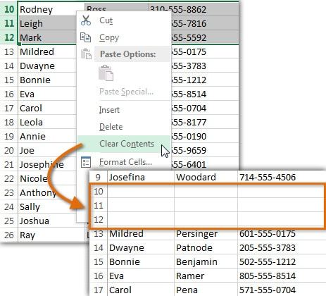 mod delete twostep - Insert, delete, move, and hide or UN hide Rows and Columns in MS Excel