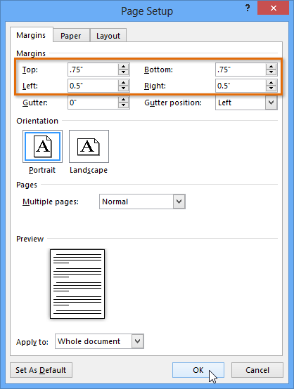page setup - How to Use Page Setup option in MS Word