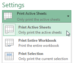 print active drop - एमएस एक्सेल में विभिन्न विकल्पों के साथ वर्कबुक कैसे प्रिंट करें