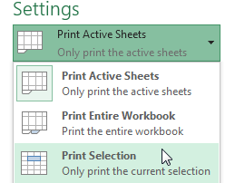 print area drop - एमएस एक्सेल में विभिन्न विकल्पों के साथ वर्कबुक कैसे प्रिंट करें