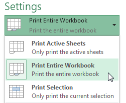 print entire - एमएस एक्सेल में विभिन्न विकल्पों के साथ वर्कबुक कैसे प्रिंट करें