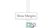 print margins button - एमएस एक्सेल में विभिन्न विकल्पों के साथ वर्कबुक कैसे प्रिंट करें