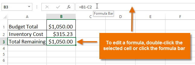 simple edit select - एमएस एक्सेल में फॉर्मूला कैसे बनाएं और संपादित करें