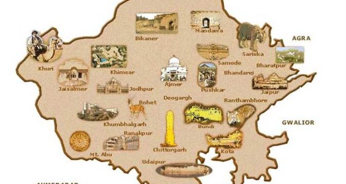 rajasthan tourism map 675x360 - राजस्थान GK In Hindi
