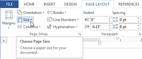 page size - page-size